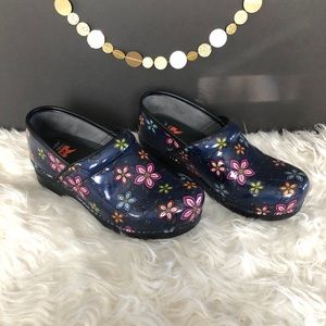 Dansko Professional Blue Floral Clogs
